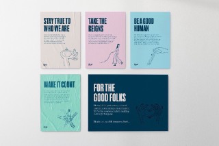 Poster mockups of Kind brand values