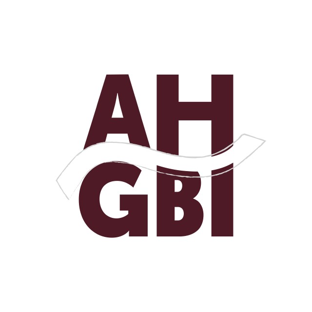 The AHGBI logo, showing the tilde cut out as an overlay