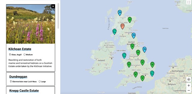 The Rewilding Britain network map