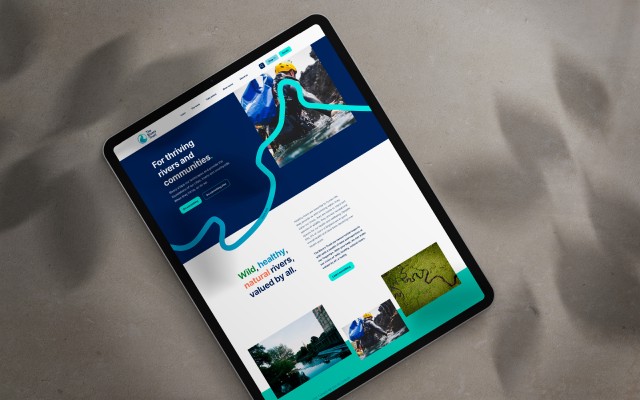 The Rivers Trust website on a tablet device
